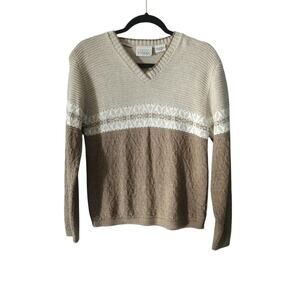 Vintage Basic Editions Woman's M Sweater Knit Brown Tan